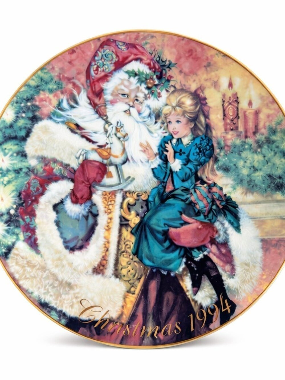 Avon 1994 The Wonder of Christmas Collector Plate 22K Gold Trim